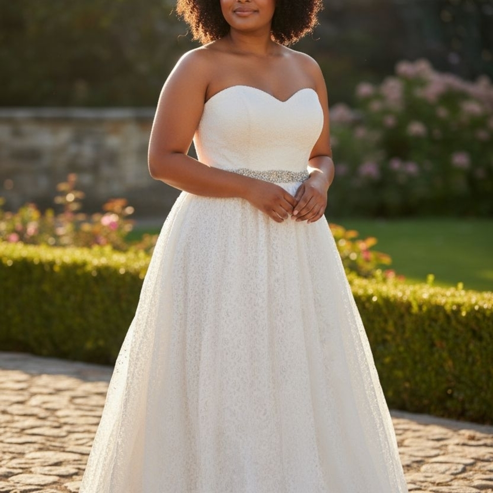 Elegant Strapless White Gown. Size 20. Pit To Pit 20.5"